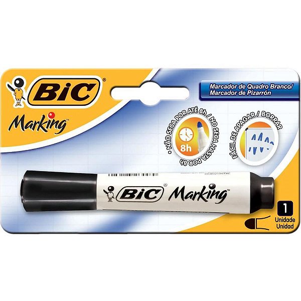 Pincel para Quadro Branco BIC Marking Recarregável Preto