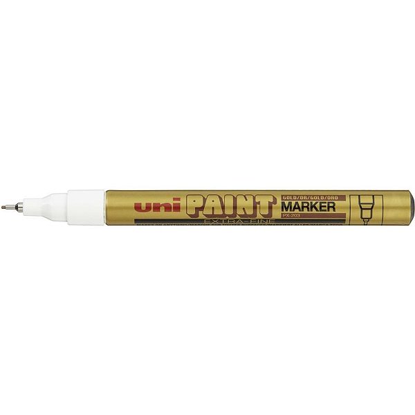 Pincel Marcador Permanente UNI Paint Marker Ouro PX-203 CX com 12