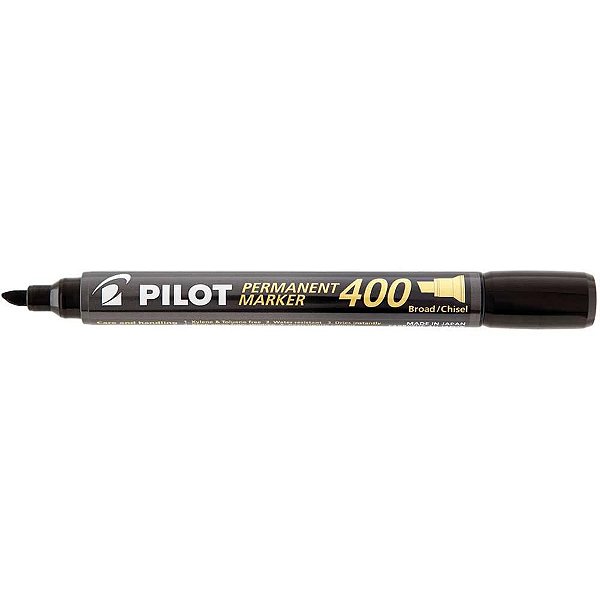 Pincel Marcador Permanente SCA 400 Ponta Chanfrada Preta CX com 12