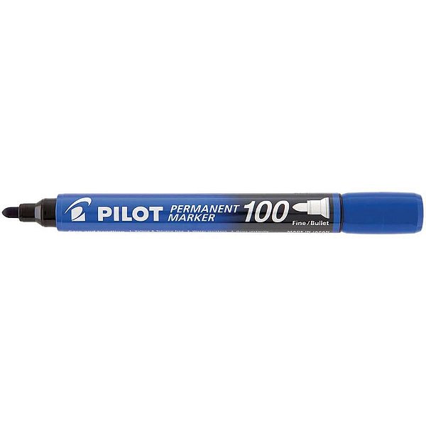 Pincel Marcador Permanente SCA 100 Ponta Redonda Azul CX com 12