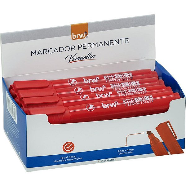Para Quem Busca Qualidade, Durabilidade e ALTO Rendimento, o Marcador Permanente Vermelho BRW Nao IRA Decepcionar!