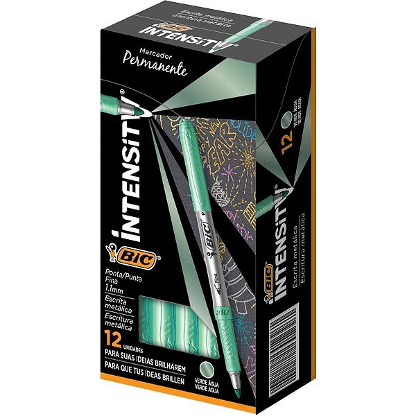 Pincel Marcador Permanente Metálico Marking 1.1MM Verde Claro - Caixa com 12