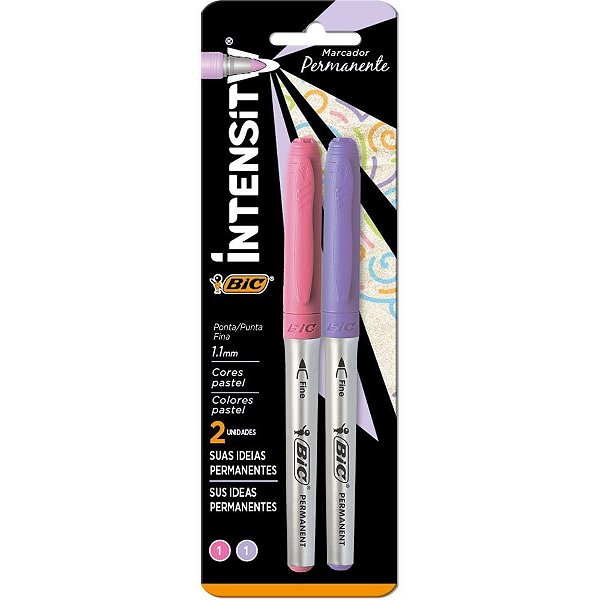 Pincel Marcador Permanente Marking 1.1MM ROSA/LILÁS - Blister com 2 Unidades