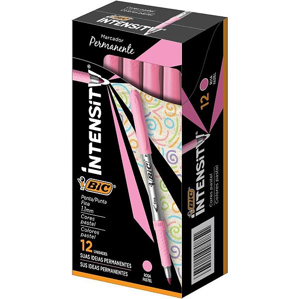 Pincel Marcador Permanente Marking 1.1MM Rosa Pastel - Caixa com 12 Unidades