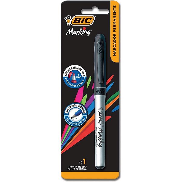 Pincel Marcador Permanente BIC Marking 1.1MM Preto - Qualidade e Versatilidade