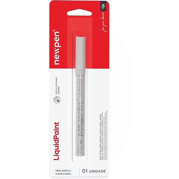 Pincel Marcador Permanente Líquid Paint Branco 4,5MM - Blister com 01