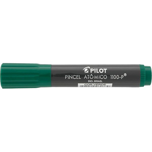 Pincel Marcador Permanente Atômico 1100P Verde Recarregável - Caixa com 12