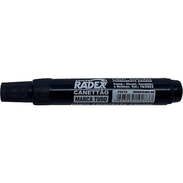 Pincel Marcador Permanente Asuper Ponta Chanfranda Preto CX com 12