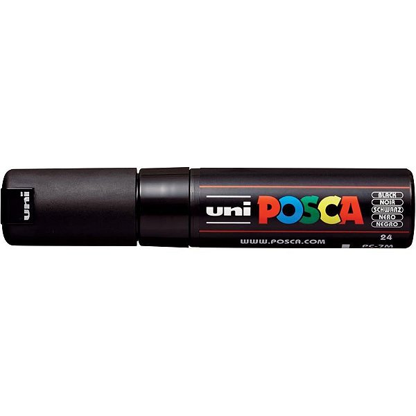 Pincel Marcador Artesanato Posca PC-7M 4.5-5.5MM Preto Caixa com 6