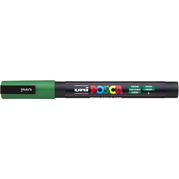 Pincel Marcador Artesanato Posca PC-3M Fine Line Verde CX com 06