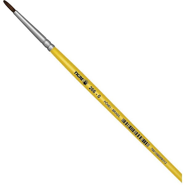 Pincel Escolar Redondo 266 Nº 00 Amarelo