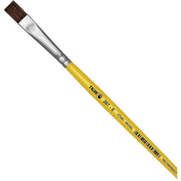 Pincel Escolar Chato 267 Nº 08 Amarelo