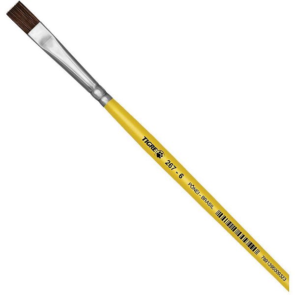 Pincel Escolar Chato 267 Nº 06  Amarelo