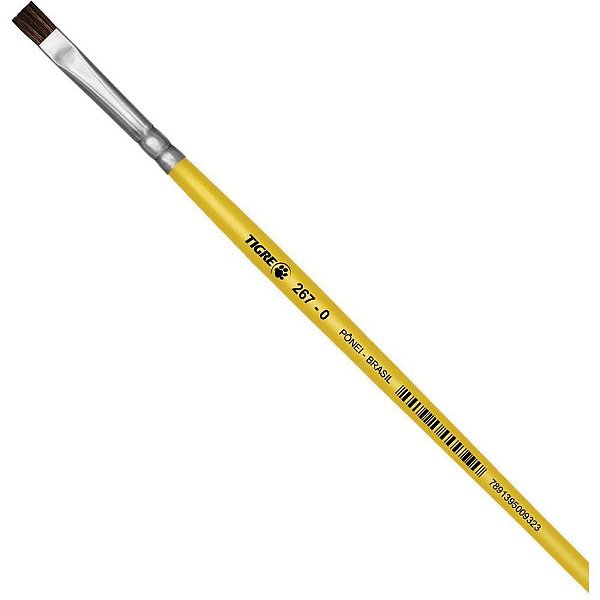 Pincel Escolar Chato 267 Nº 00 Amarelo