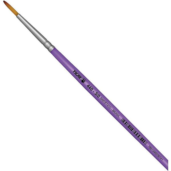 Pincel Artesanal Redondo 440 N3/0 Médio Lilás