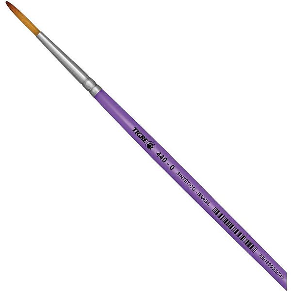 Pincel Artesanal Redondo 440 N°00 Médio Lilás
