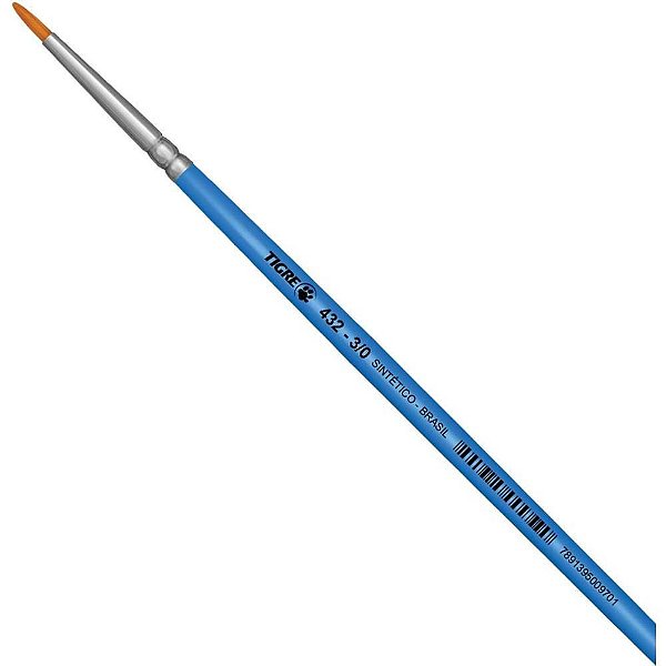 Pincel Artesanal Redondo 432 N3/0 Azul - Pacote com 6