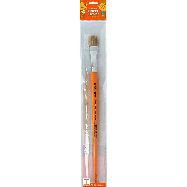 Pincel Artesanal Chato 815 N°16 Amarelo Blister com 1 Unidade