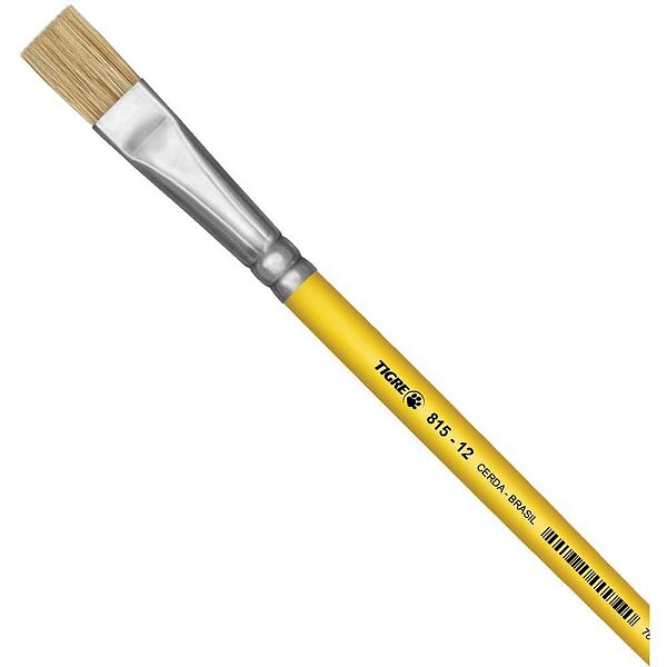 Pincel Artesanal Chato 815 Nº12 Amarelo