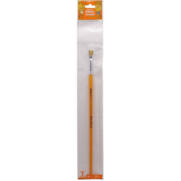 Pincel Artesanal Chato 815 Nº 08 Amarelo – Blister com 1 Unidade