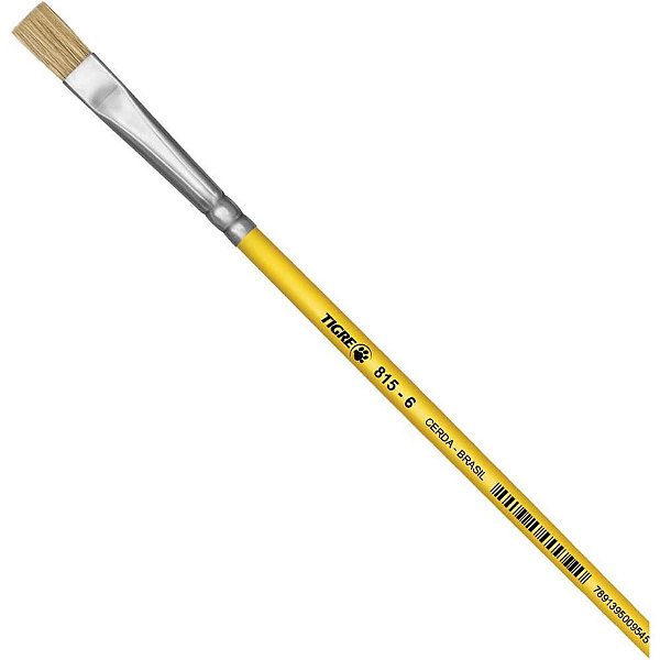 Pincel Artesanal Chato 815 N06 Amarelo