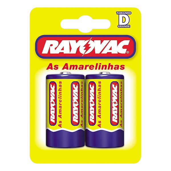 Pilha Zinco Grande D Rayovac - Blister com 2 Unidades
