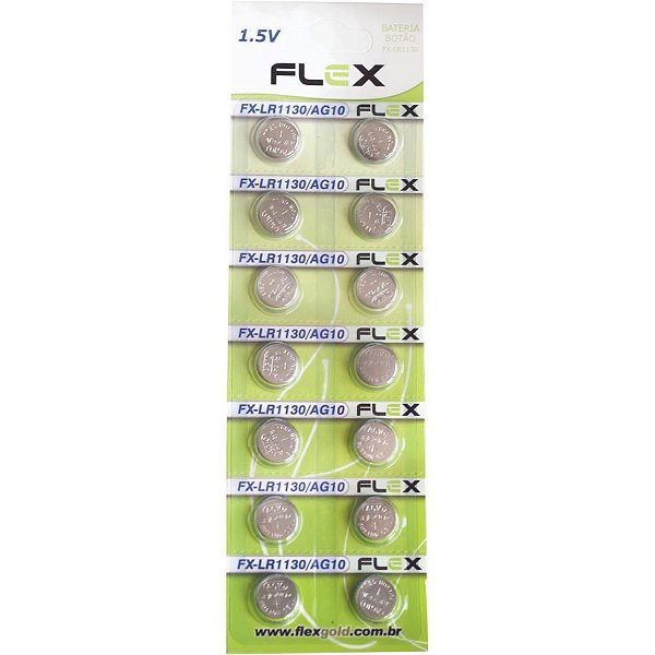 Pilha Bateria Botão LR1130 1,5V AG10 - Cartela com 14