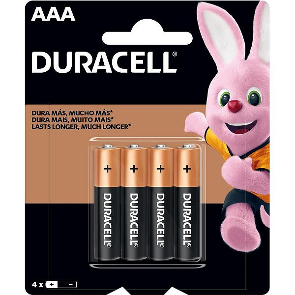 Pilha Alcalina Palito AAA Duracell 12 Blisters com 4 Unidades Cada
