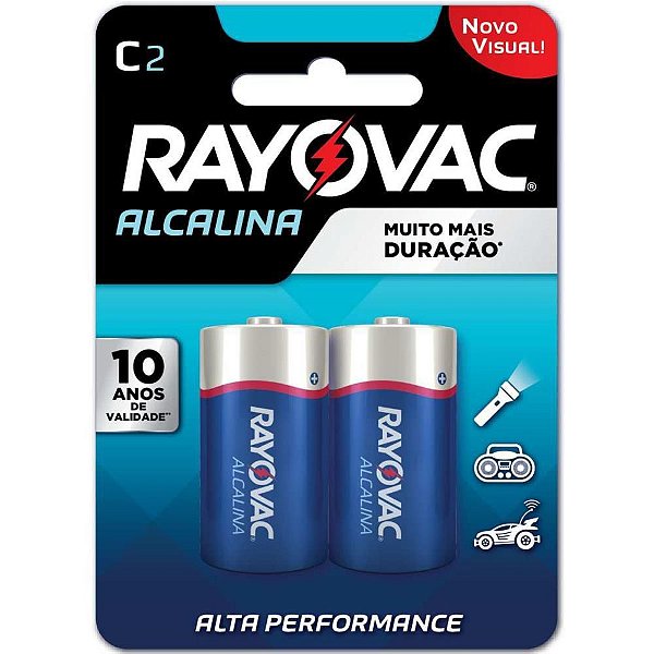 Pilha Alcalina Média C - 12 Blisters X 2 Unidades