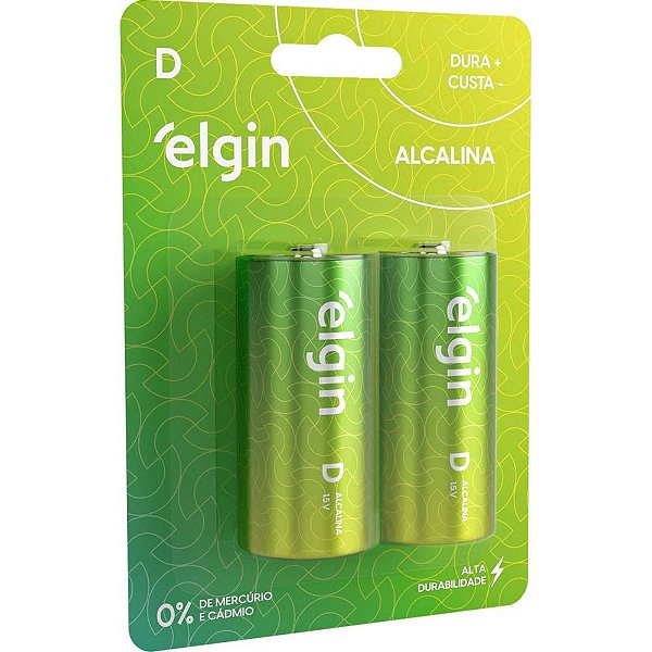 Pilha Alcalina Grande D - Blister com 02 Unidades