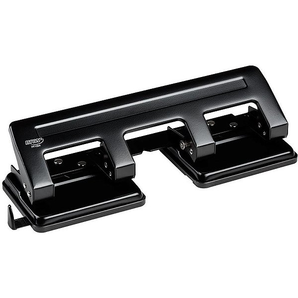 Perfurador de Papel Metal 4 Furos para 20 Folhas - Preto