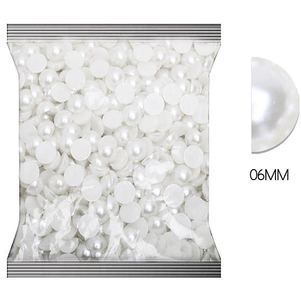 Pedraria Pérola com Furo 6MM 500G Branca