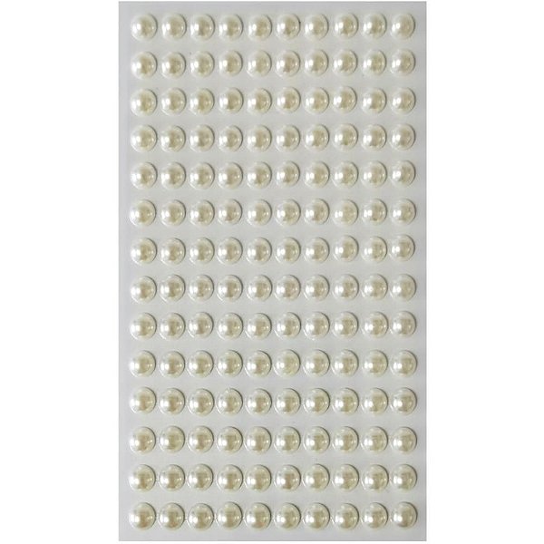 Pedraria 1/2 Pérola 8MM Pérola Adesiva Pacote com 12