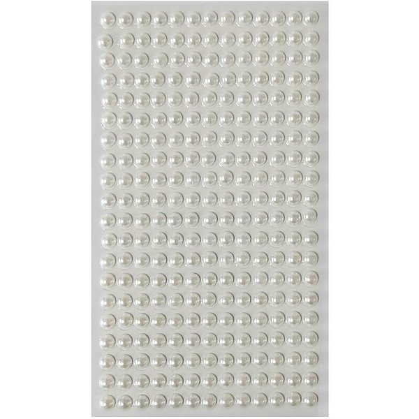 Pedraria 1/2 Pérola 6MM Adesiva – Pacote com 12 Unidades