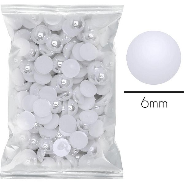 Pedraria 1/2 Pérola 6MM 500G BRANCO101