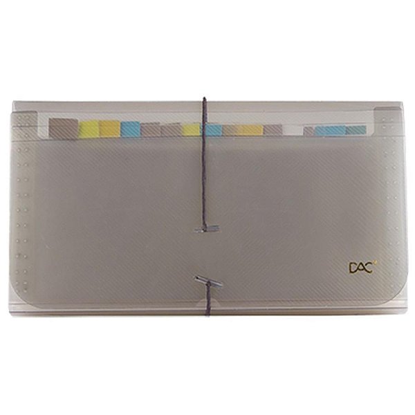 Pasta Sanfonada Plástica Porta Cheque 31 Divisoes Fume