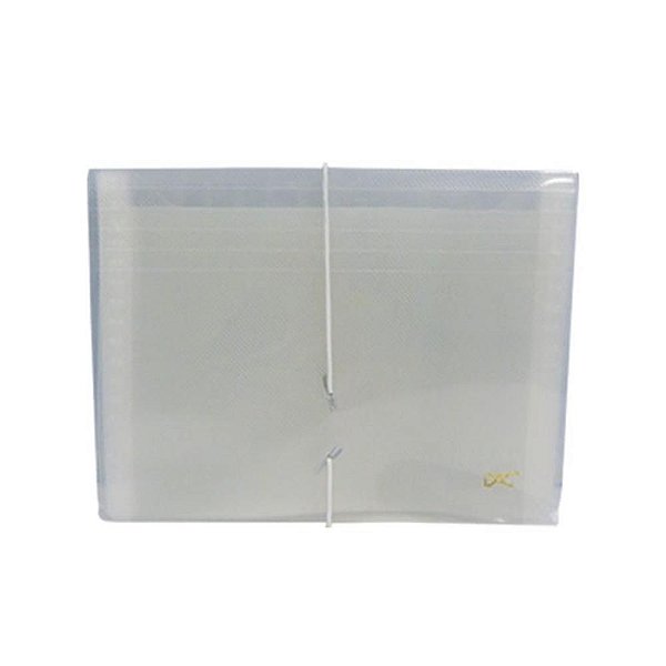 Pasta Sanfonada Plástica Duplicata 12 Divisões Cristal 1