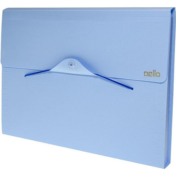 Pasta Sanfonada Plástica A4 com 12 Divisórias Serena Azul Pastel