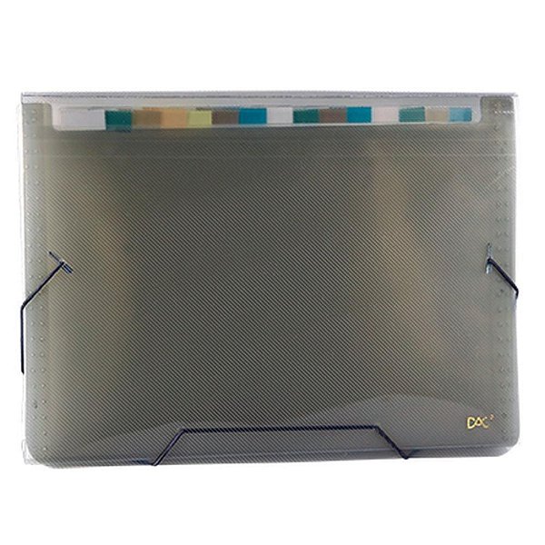 Pasta Sanfonada Plástica A4 12 Divisões Fumê