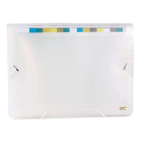 Pasta Sanfonada Plástica A4 com 12 Divisões - Cristal