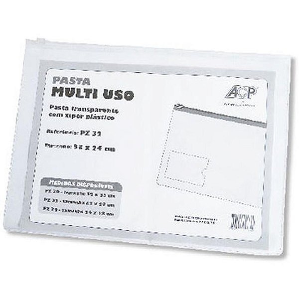 Pasta Malote Multiuso Cristal 33X24CM Pacote com 10