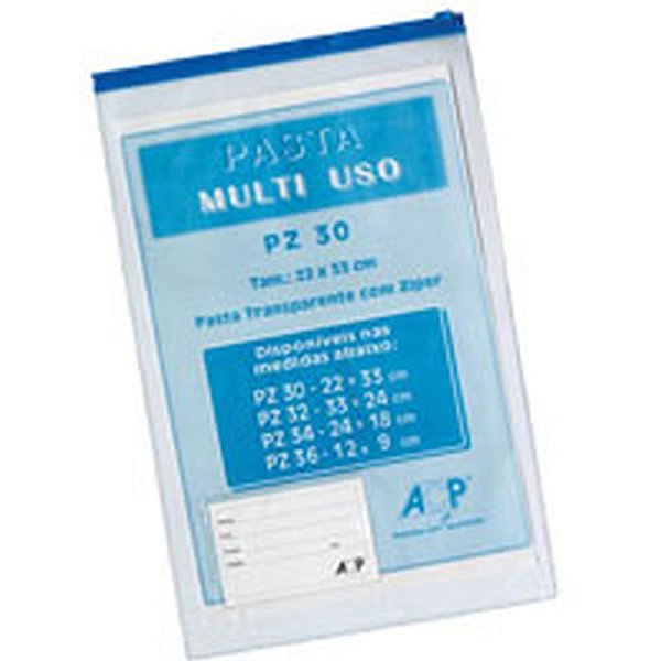 Pasta Malote Multiuso Cristal 22X33CM com Zíper - Pacote com 10 Unidades