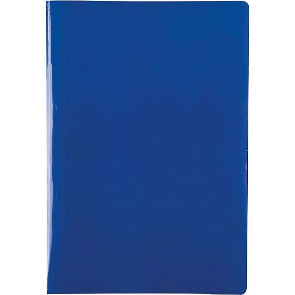 Pasta com Grampo Trilho Papel Ofício Azul Delloplex - Pacote com 10 Unidades