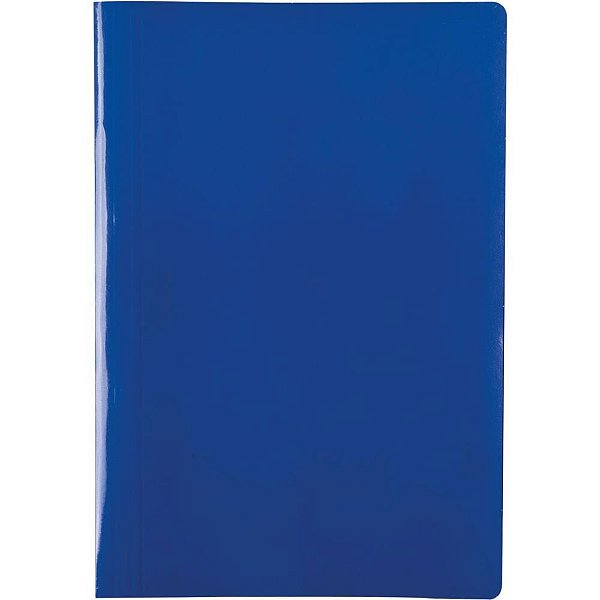 Pasta com Grampo Trilho Papel Ofício Azul Delloplex - Pacote com 10 Unidades