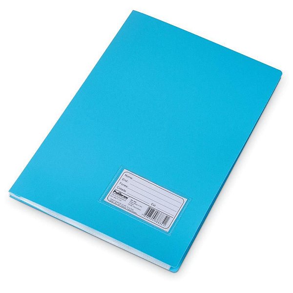 Pasta Catálogo Plástica Ofício Azul 10 Envelopes