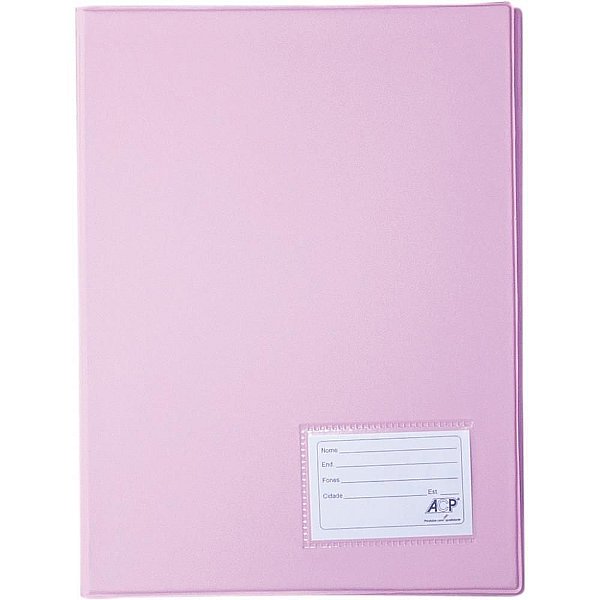Pasta Catálogo Ofício 50 Envelopes Finos Rosa Pacote com 05