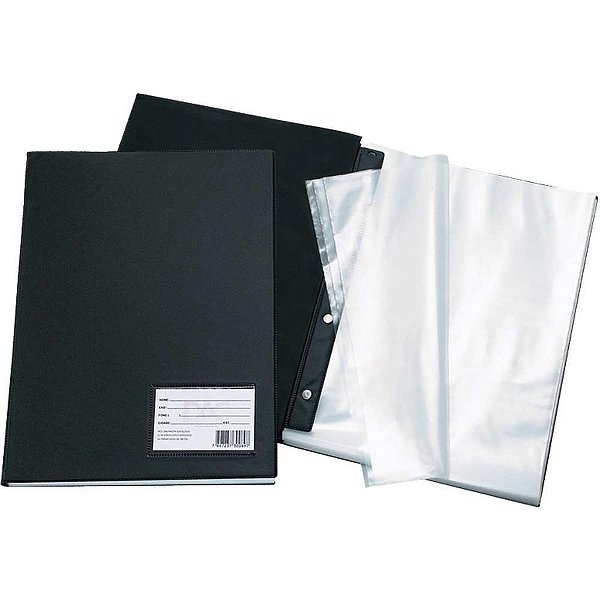 Pasta Catálogo Ofício 50 Envelopes Finos Preta - DAC