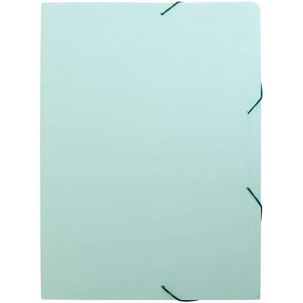 Pasta ABA Elástica Plástica Ofício Serena Verde Pastel - Pacote com 10