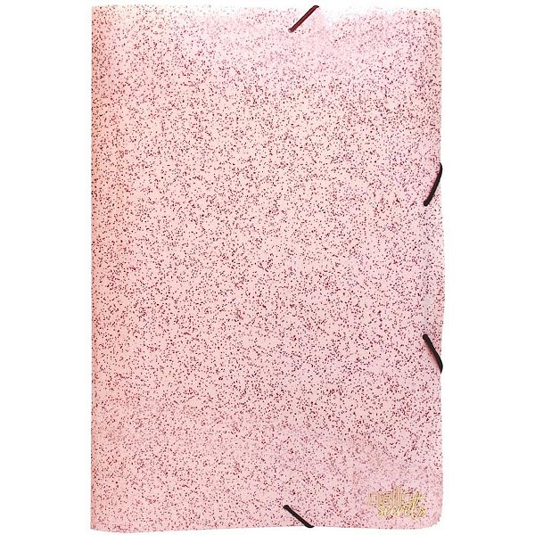 Pasta ABA Elástica Plástica Ofício Secrets Rosa - Pacote com 05 Unidades