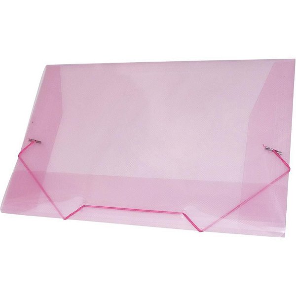 Pasta ABA Elástica Plástica Ofício Rosa